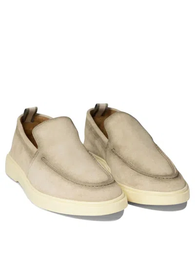 Officine Creative Bones 002 Suede Loafers In Neutral