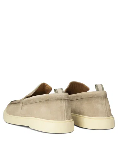 Officine Creative Bones 002 Suede Loafers In Neutral
