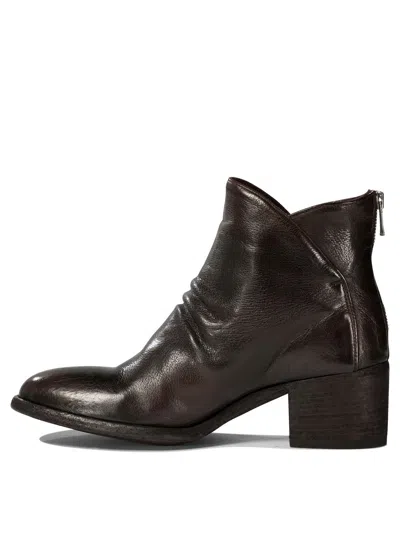 Officine Creative 55mm Denner 100 Zip-detail Block-heel Boots In Brown