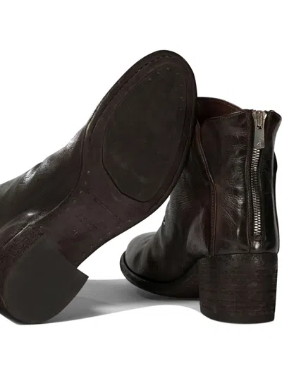 Officine Creative 55mm Denner 100 Zip-detail Block-heel Boots In Brown