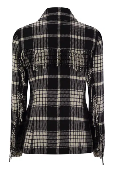 Polo Ralph Lauren Goleta Fringed Checked Wool-flannel Jacket