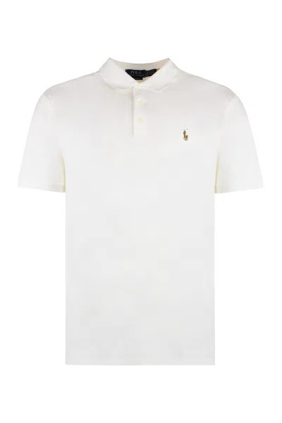Polo Ralph Lauren Mens American Heather Short-sleeved Logo-embroidered Custom Slim-fit Cotton-jersey Polo Shirt