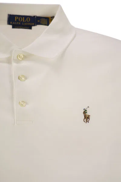 Polo Ralph Lauren Mens American Heather Short-sleeved Logo-embroidered Custom Slim-fit Cotton-jersey Polo Shirt