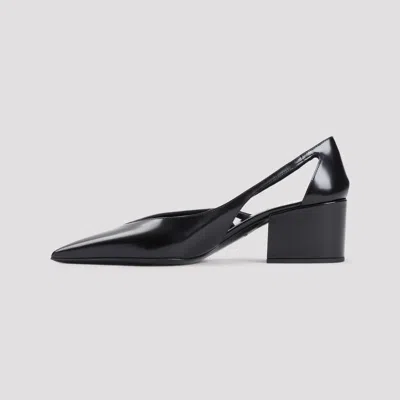Prada Leather Cutout Block-heel Pumps In Animal Print