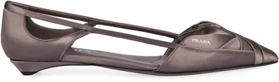 Prada Satin Cut-out Ballet Flats