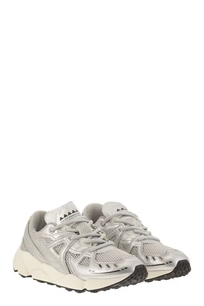 Run Of Leather And Fabric Trainers