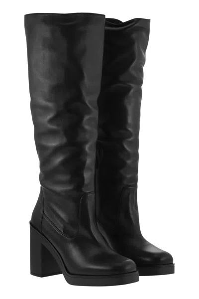 Stuart Weitzman Leather Boots With Durable Outsole