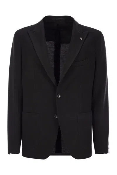 Tagliatore Virgin Wool Blend Jacket In Black