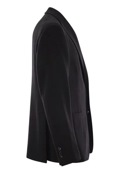 Tagliatore Virgin Wool Blend Jacket In Black
