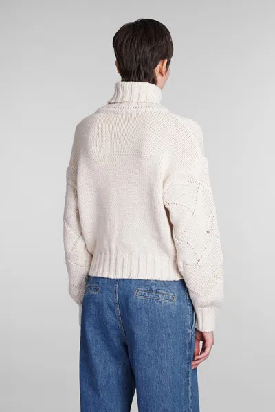 Mvp Wardrobe Trigger Knit Turtleneck Sweater In Beige