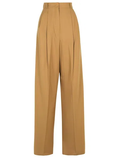 Sportmax 'kiens12' Brown Virgin Wool Pants In Brown
