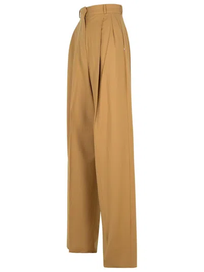 Sportmax 'kiens12' Brown Virgin Wool Pants In Brown
