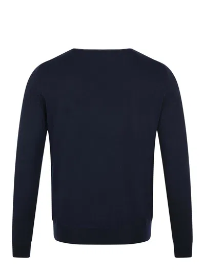 Hugo Boss Interlock-cotton Sweatshirt With Logo Detail And Crew Neckline In Blue