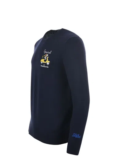 Mc2 Saint Barth Crew Neck Light Sweater In Blue
