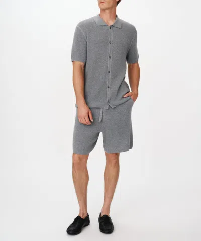 Atm Anthony Thomas Melillo Merino Cotton Cashmere Blend Waffle Short In Heather Grey In Heather Grey