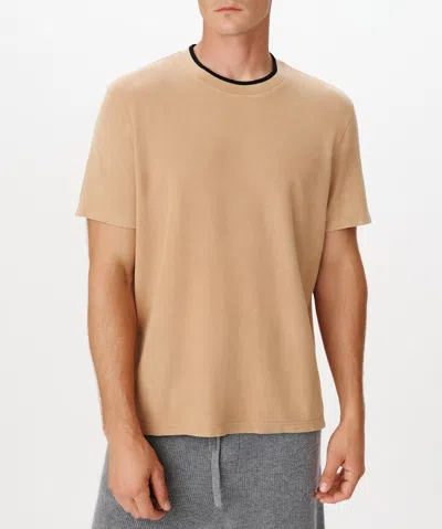 Atm Anthony Thomas Melillo Pique With Chroma Wash Short Sleeve Tee In Desert Tan