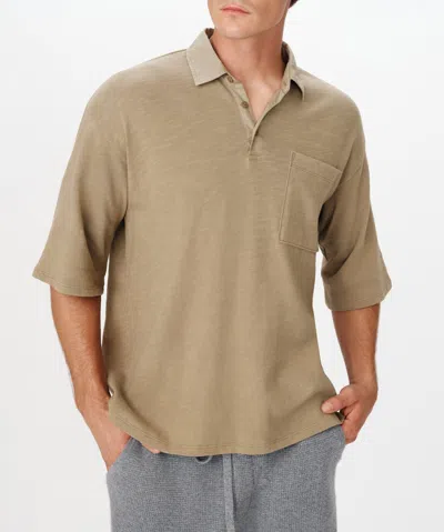 Atm Anthony Thomas Melillo Heavy Slub Jersey Oversized Short Sleeve Polo In Faded Army