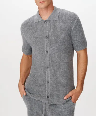 Atm Anthony Thomas Melillo Merino Cotton Cashmere Blend Waffle Shirt In Heather Grey In Gray