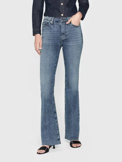 Shop Frame Le Easy Flare Jeans In Blue
