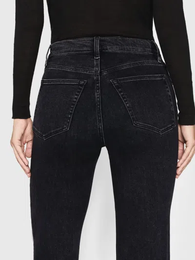 Shop Frame Le Sleek Straight Jeans In Black