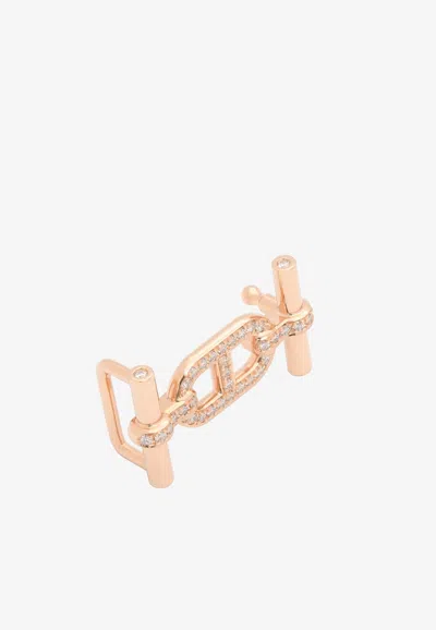 Pre-owned Hermes Ancre Belt Buckle In Rose Gold And Diamonds