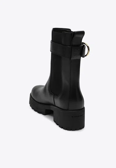 Givenchy Voyou Leather Buckle Chelsea Boots In Black