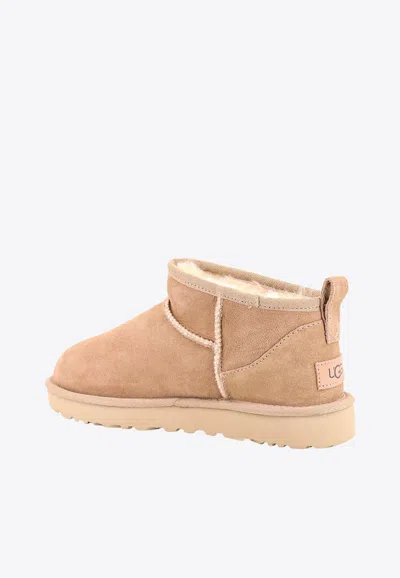 Ugg Classic Ultra Mini Suede Boots For Woman In Neutral