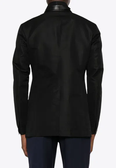 Tom Ford Long-sleeved Button-up Jacket In Black