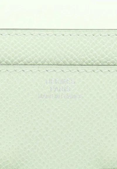 Pre-owned Hermes Constance To Go Wallet In Vert Fizz Epsom With Palladium Hardware