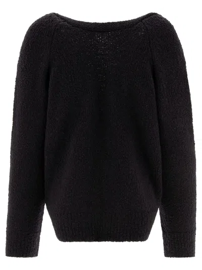 Cecilie Bahnsen Knitwear Sweater With Textured Fabric And Tie Detail