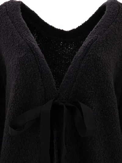 Cecilie Bahnsen Knitwear Sweater With Textured Fabric And Tie Detail