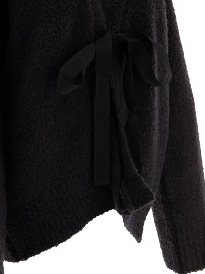Cecilie Bahnsen Knitwear Sweater With Textured Fabric And Tie Detail