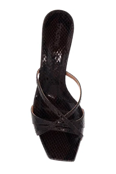 D’accori Python-print Leather Lust Mules