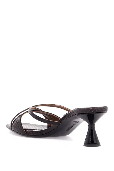 D’accori Python-print Leather Lust Mules