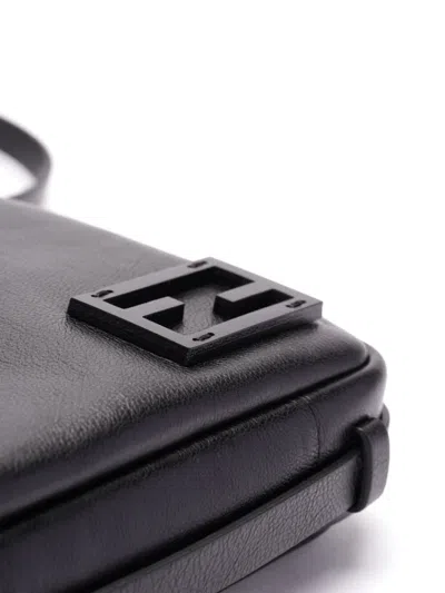 Fendi Women's Simplym Black Bag Embossed Logo