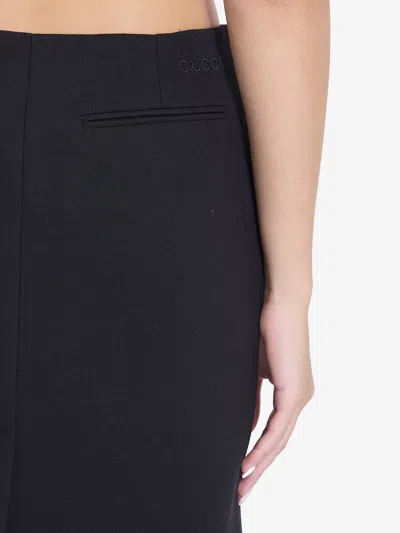 Gucci High Waist Knee-length Skirt With Back Slit And Side Pockets