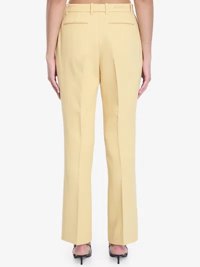 Gucci Ivory Silk Blend Pants For Women