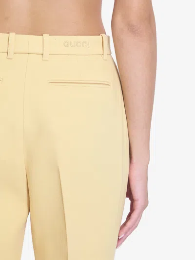 Gucci Ivory Silk Blend Pants For Women
