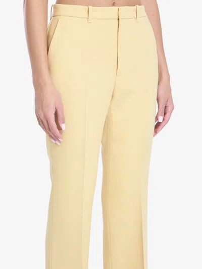 Gucci Ivory Silk Blend Pants For Women