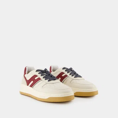 Hogan Sneakers With Perforated Toe Box And Contrasting Accents In Neutral