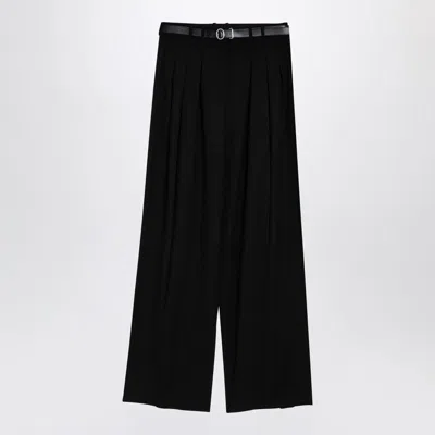 Jil Sander Black Wide Trousers With Belt Women