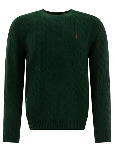 Polo Ralph Lauren Wool-cashmere Cable-knit Sweater In Green