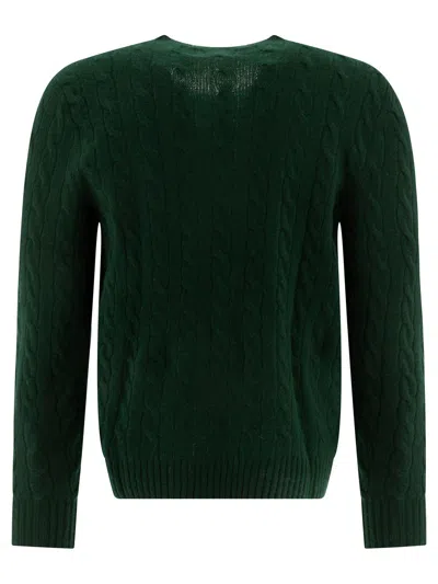 Polo Ralph Lauren Wool-cashmere Cable-knit Sweater In Green