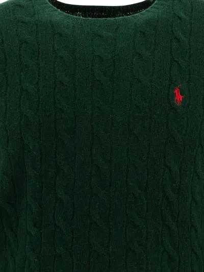Polo Ralph Lauren Wool-cashmere Cable-knit Sweater In Green