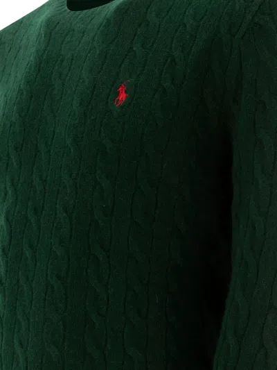 Polo Ralph Lauren Wool-cashmere Cable-knit Sweater In Green