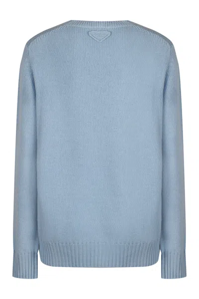Prada Ribbed Crew Neck Knitwear With Soft Texture