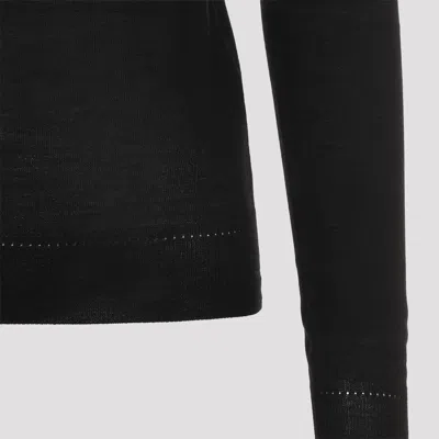 Saint Laurent Cassandre Wool Turtleneck Sweater Clothing In Black