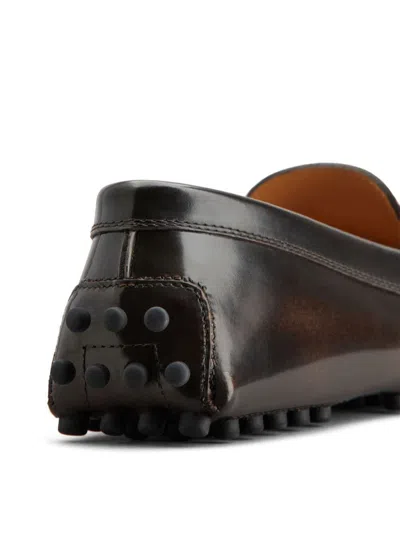 Shop Tod's Logo Plaque Leather Loafers