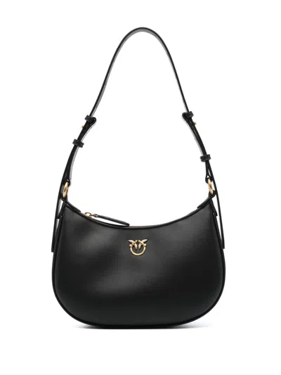 Pinko Half Moon Mini Fl Vitello Seta In Black