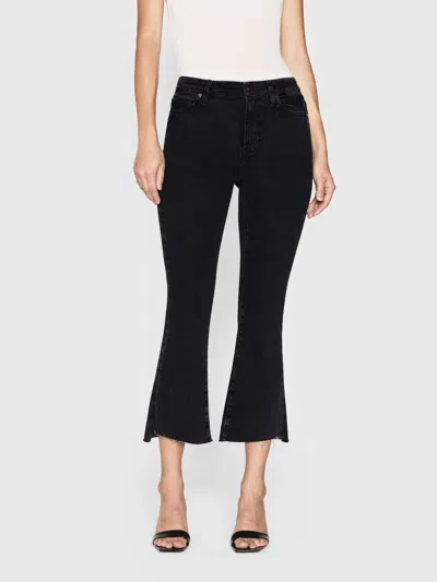 Frame Le Crop Mini Boot Stagger Raw Hem Crop Bootcut Jeans In Black